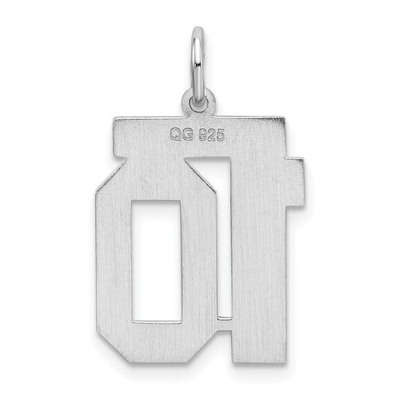 Sterling Silver, Jersey Collection, Medium Number 10 Pendant - Picture 3 of 5